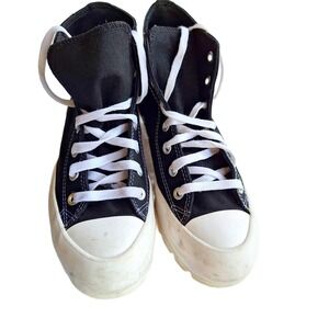 Converse Chuck Taylor All Star Lugged High Top Platform Sneakers Black White‎